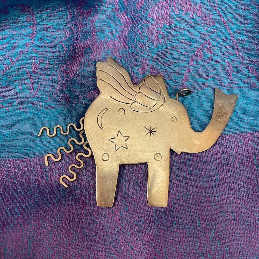 Silver Elephant Brooch